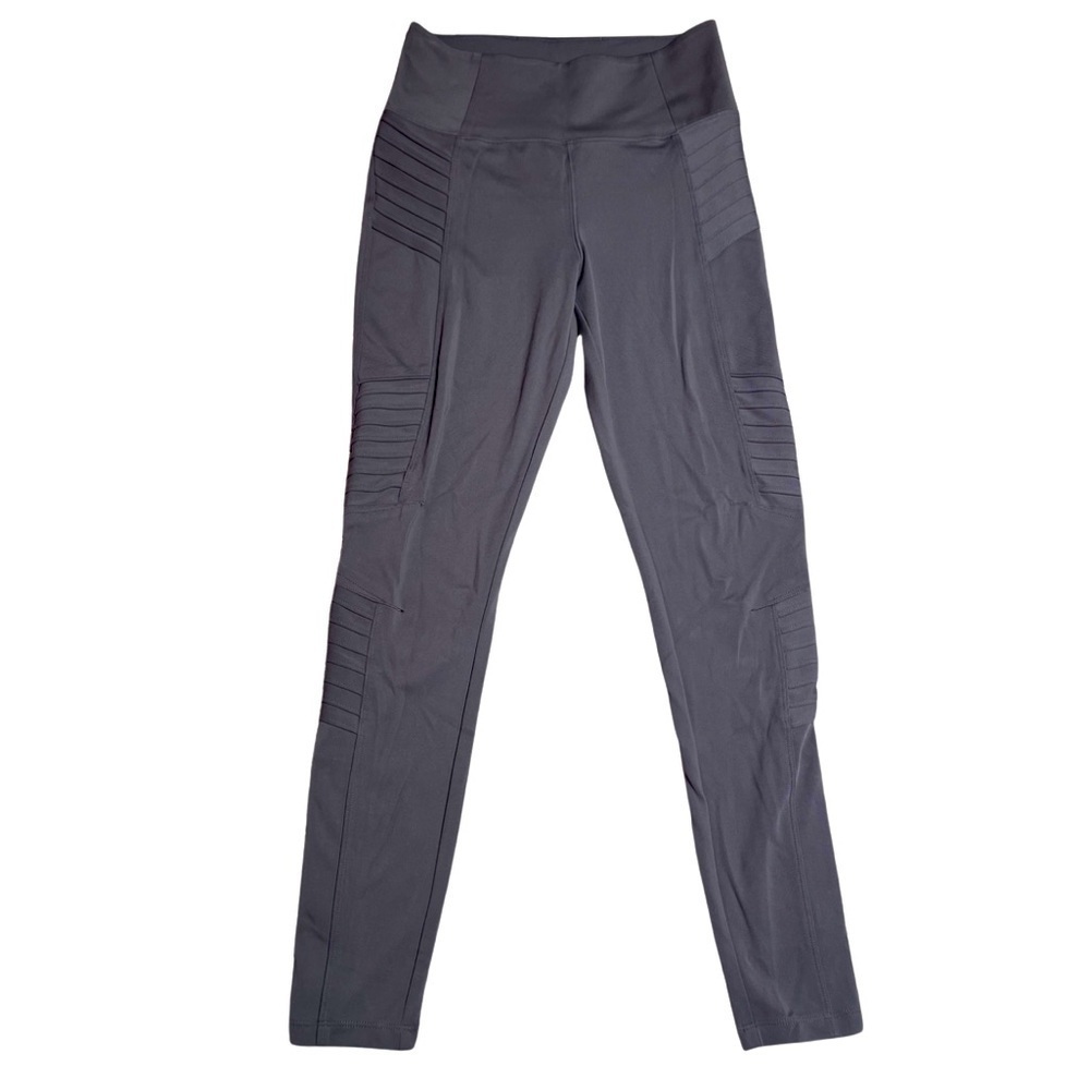 Athleta Delancey Moto Tight Gray/Tan S Street City Legging Wicking Sculptek